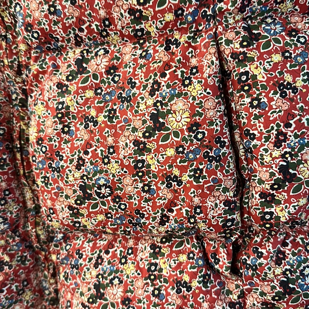 Lands End Kids Girls Floral Full Zip Quilted Vest Pink Brown Size Large 14 - Picture 4 of 8